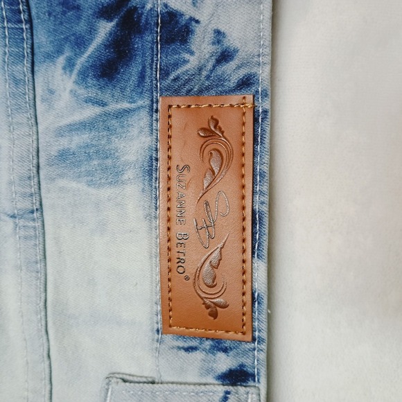Suzanne Betro Denim Jeans Skirt Stretch Tye Dye Size 12 Nwt - Picture 8 of 8
